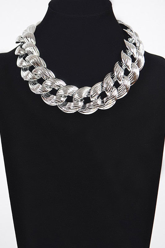 SILVER Oversized Chain Necklace