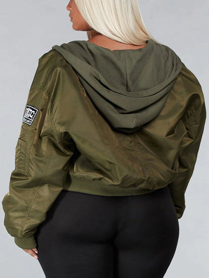 PATCHED UP OLIVE HOODED JACKET