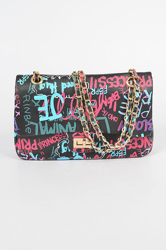 Graffiti Gradiating Clutch-BLACK