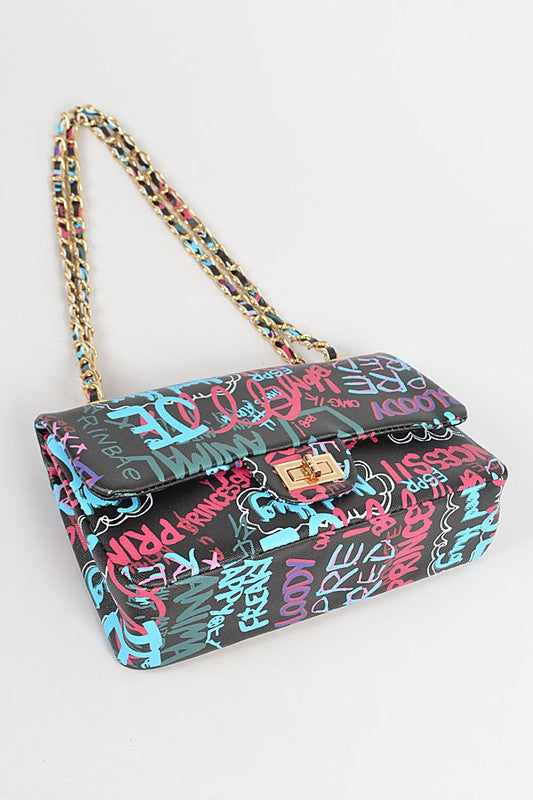 Graffiti Gradiating Clutch-BLACK