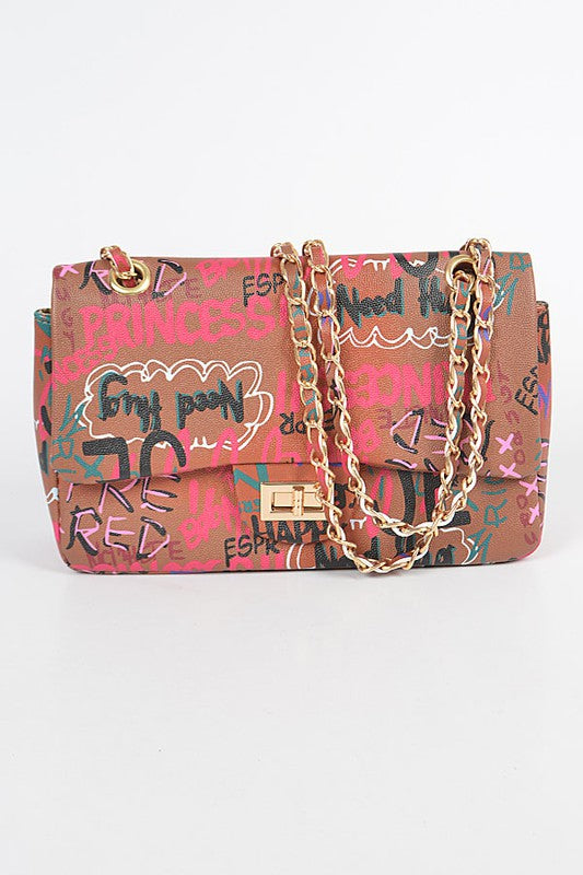 Graffiti Gradiating Clutch-CAMEL