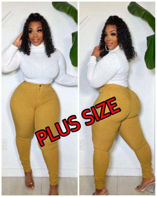 MUSTARD PLUS SIZE SUPER STRETCH High Waisted Jeans-18
