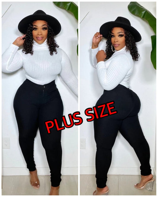 BLACK PLUS SIZE SUPER STRETCH High Waisted Jeans-18