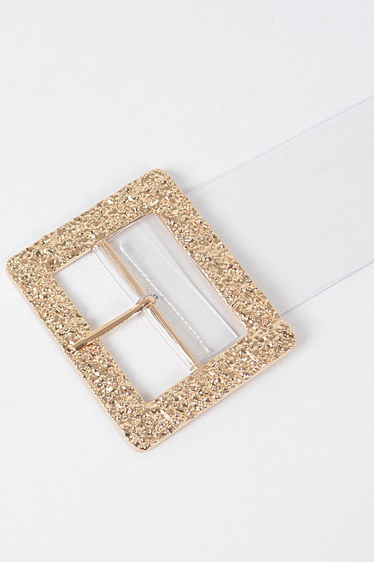 Glitter Metal Buckle Transparent Plus Size Belt