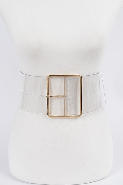 Simple Buckle Wide Transparent Plus Size Belt