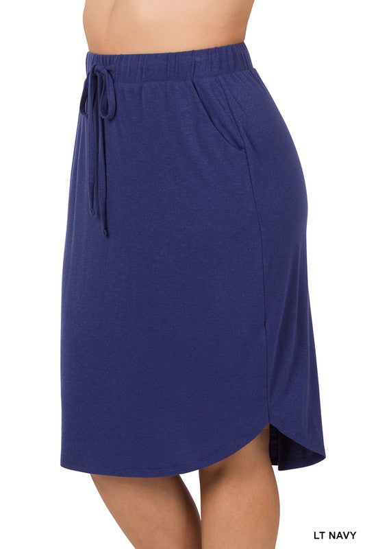 TULIP HEM SKIRT WITH SIDE POCKETS-18