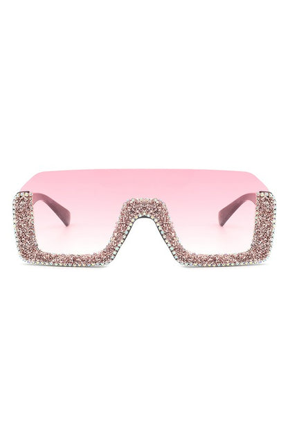 Square Half Frame Oversize Fashion Sunglasses