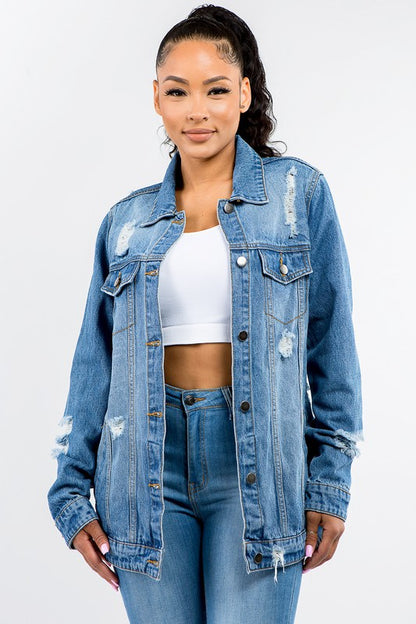 PLUS SIZE "USE TO BY MY ROMEO" DENIM JACKET