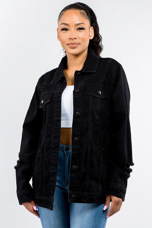 PLUS SIZE "USE TO BY MY ROMEO" DENIM JACKET