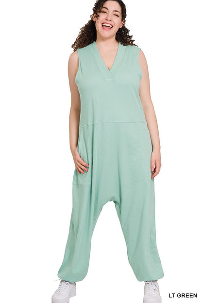 SLEEVELESS HAREM JUMPSUIT-WH