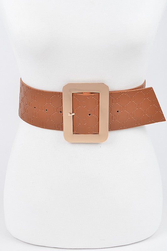 Big Metal Buckle Embossed Plus Size Belt