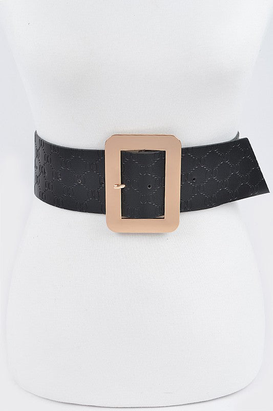 Big Metal Buckle Embossed Plus Size Belt