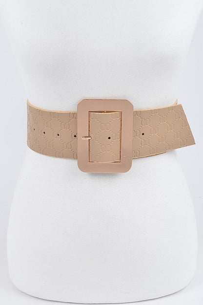 Big Metal Buckle Embossed Plus Size Belt