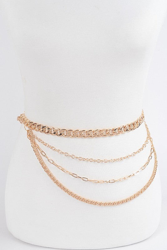 * Plus Size Layered Chain Belt