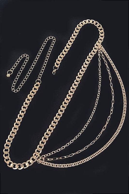 * Plus Size Layered Chain Belt