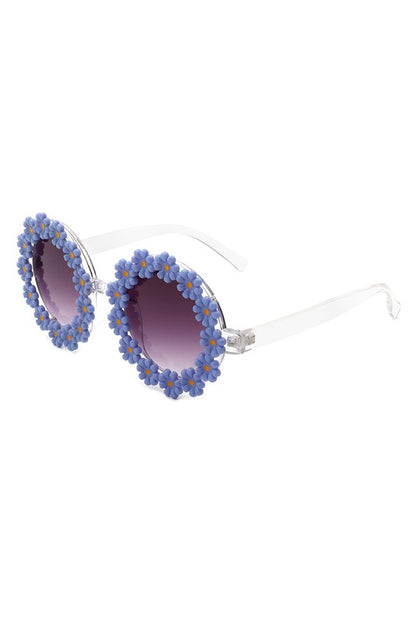 Round Daisy Flower Shape Circle Floral Sunglasses