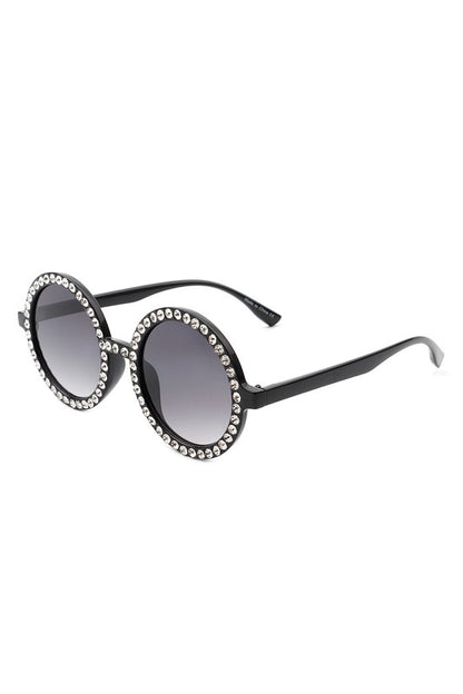 Round Fashion Rhinestone Women Sunglasses