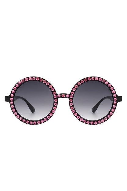 Round Fashion Rhinestone Women Sunglasses