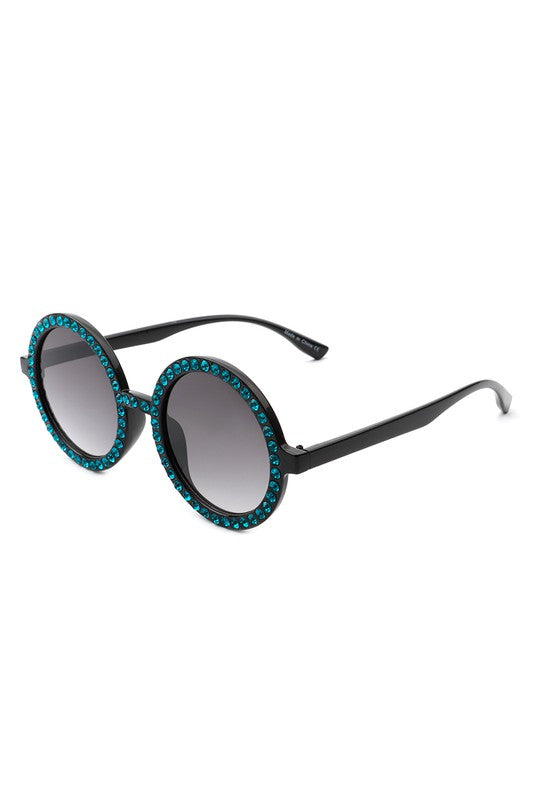 Round Fashion Rhinestone Women Sunglasses