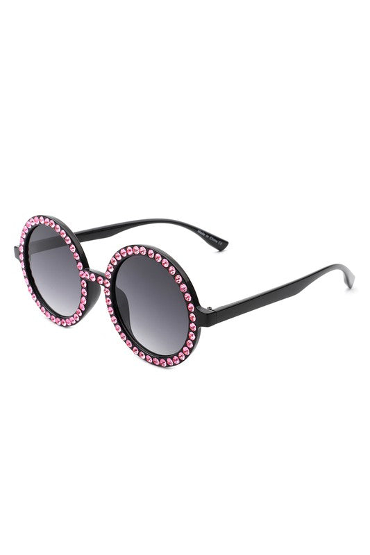 Round Fashion Rhinestone Women Sunglasses