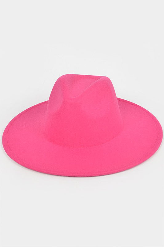 FUSHIA Faux Wool Fedora Hat