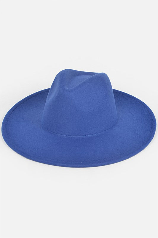 ROYAL BLUE Faux Wool Fedora Hat
