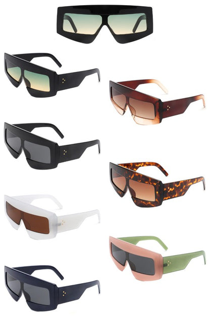 Rectangle Oversize Square Flat Top Sunglasses