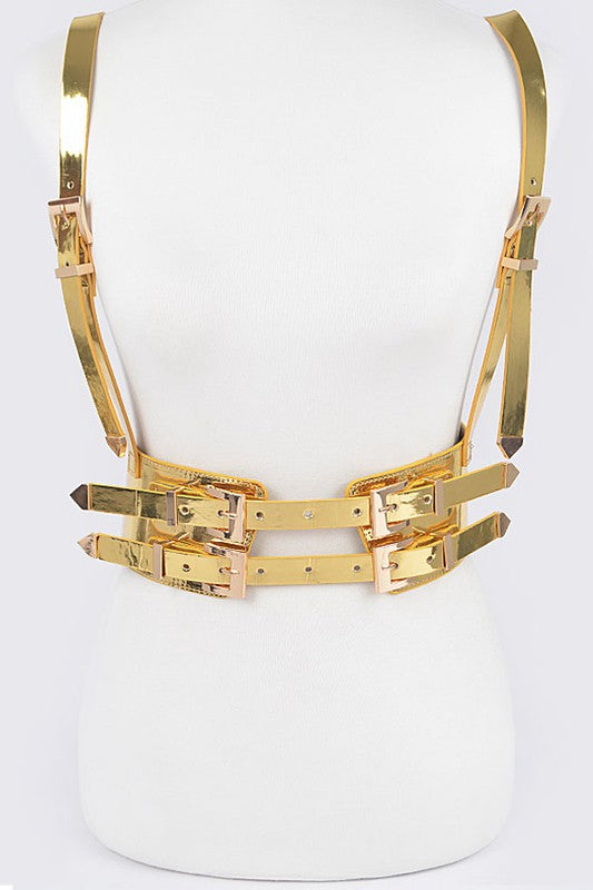 Plus Size Harness With Metal Buckle