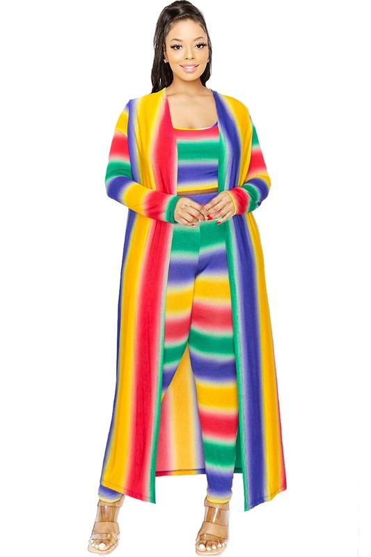 PLUS SIZE 3 PIECE SET-MULTI COLORED