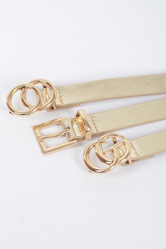 * 3 Set Plus Size Metal Buckle Belt