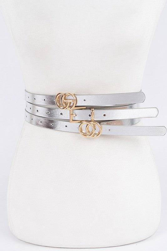 * 3 Set Plus Size Metal Buckle Belt