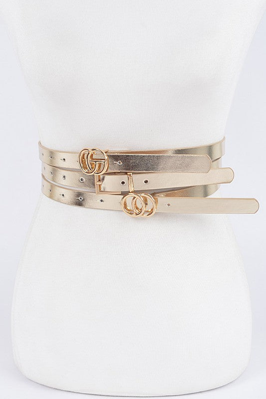 * 3 Set Plus Size Metal Buckle Belt