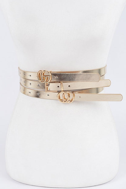 * 3 Set Plus Size Metal Buckle Belt