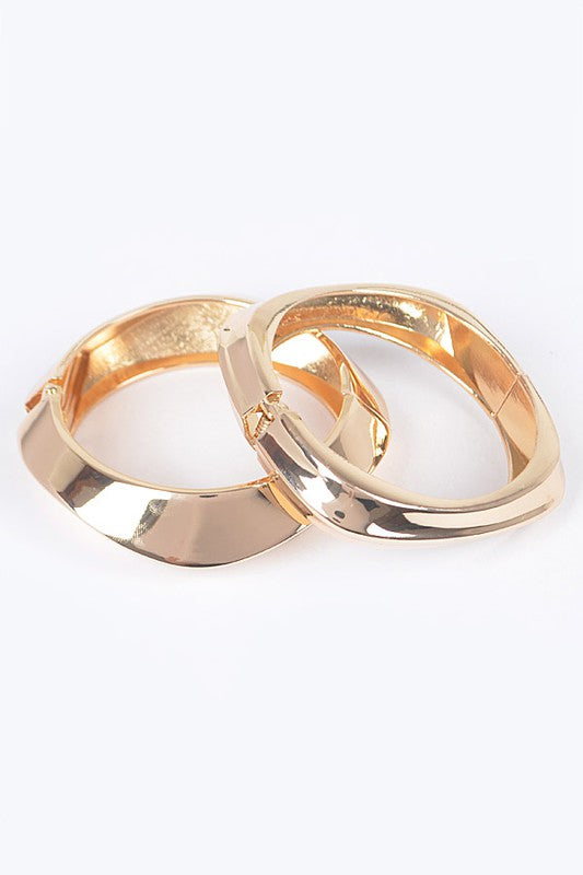 2-Piece Set Metal Bangle-GOLD