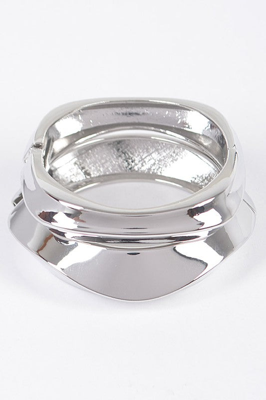 2-Piece Set Metal Bangle-SILVER