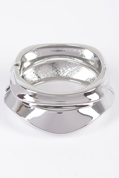 2-Piece Set Metal Bangle-SILVER