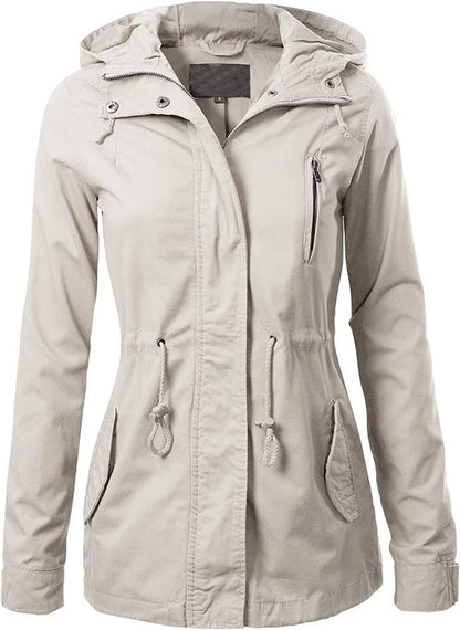 PLUS SIZE HOODED CARGO JACKET