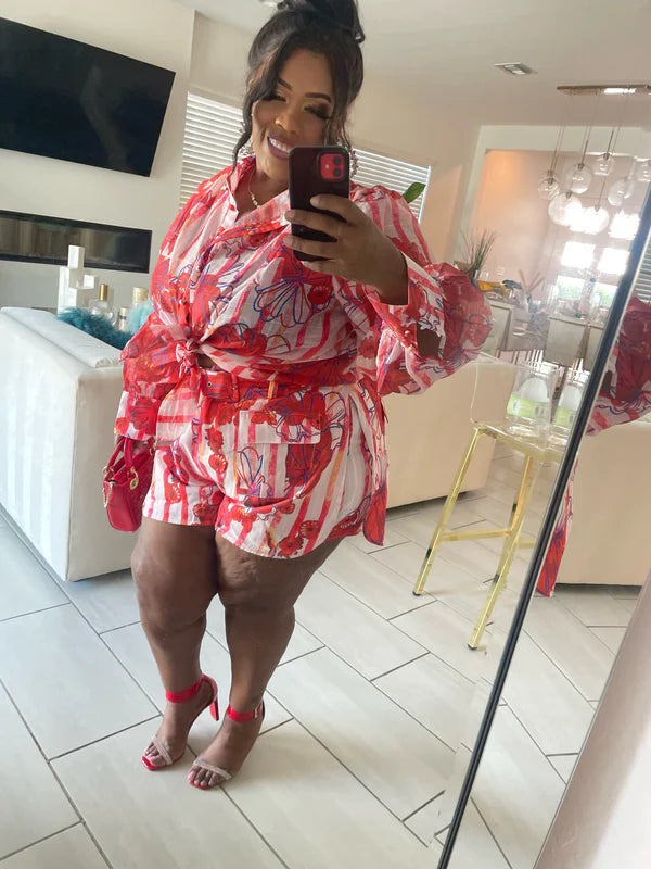 PLUS SIZE BRUNCH VIBES 2-PIECE SHORT SET