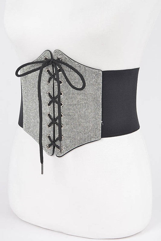 Rhinestone Corset Plus Size Elastic Belt