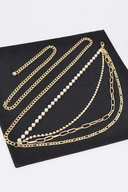 Multi Layered Metal Plus Size Chain Belt