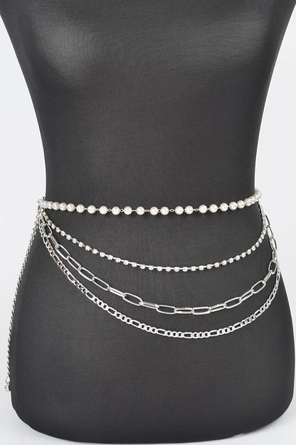 Multi Layered Metal Plus Size Chain Belt