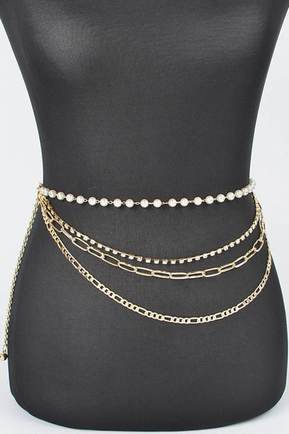 Multi Layered Metal Plus Size Chain Belt