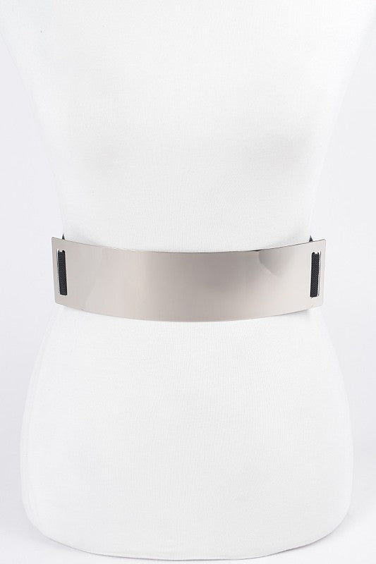 Big Metal Buckle Embossed Plus Size Belt-SILVER