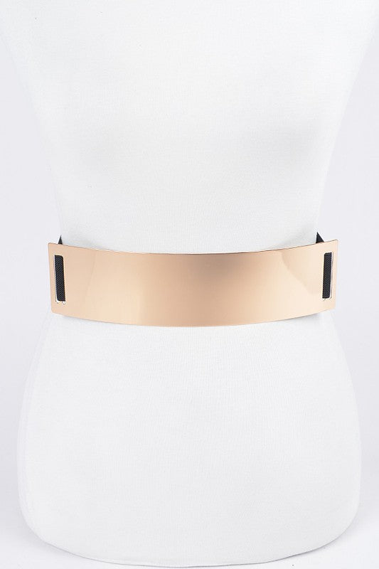 Big Metal Buckle Embossed Plus Size Belt-GOLD