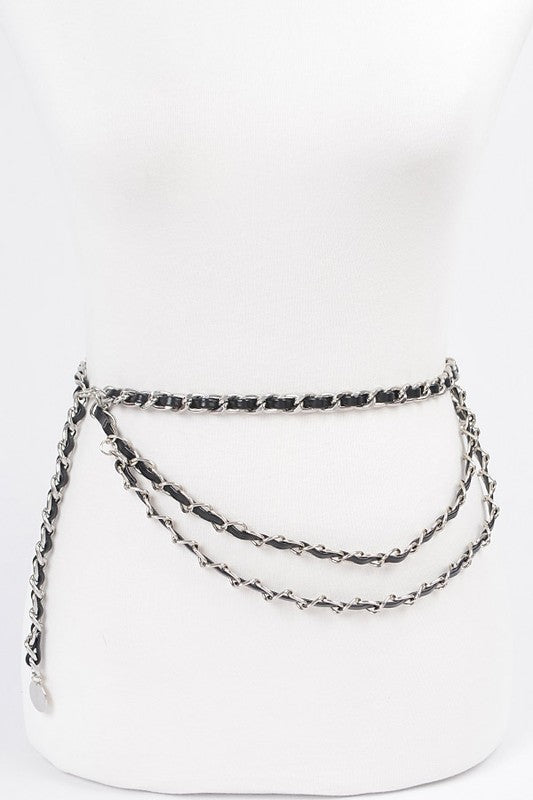 Metal PU Plus Size Chain Belt