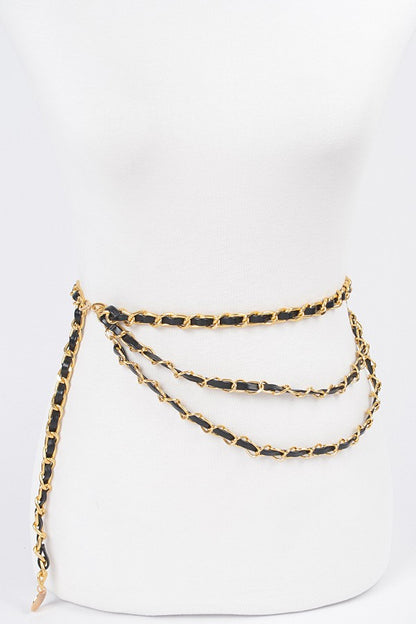 Metal PU Plus Size Chain Belt