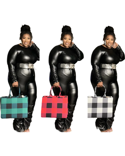 BOSS BABE CHECKER TOTE