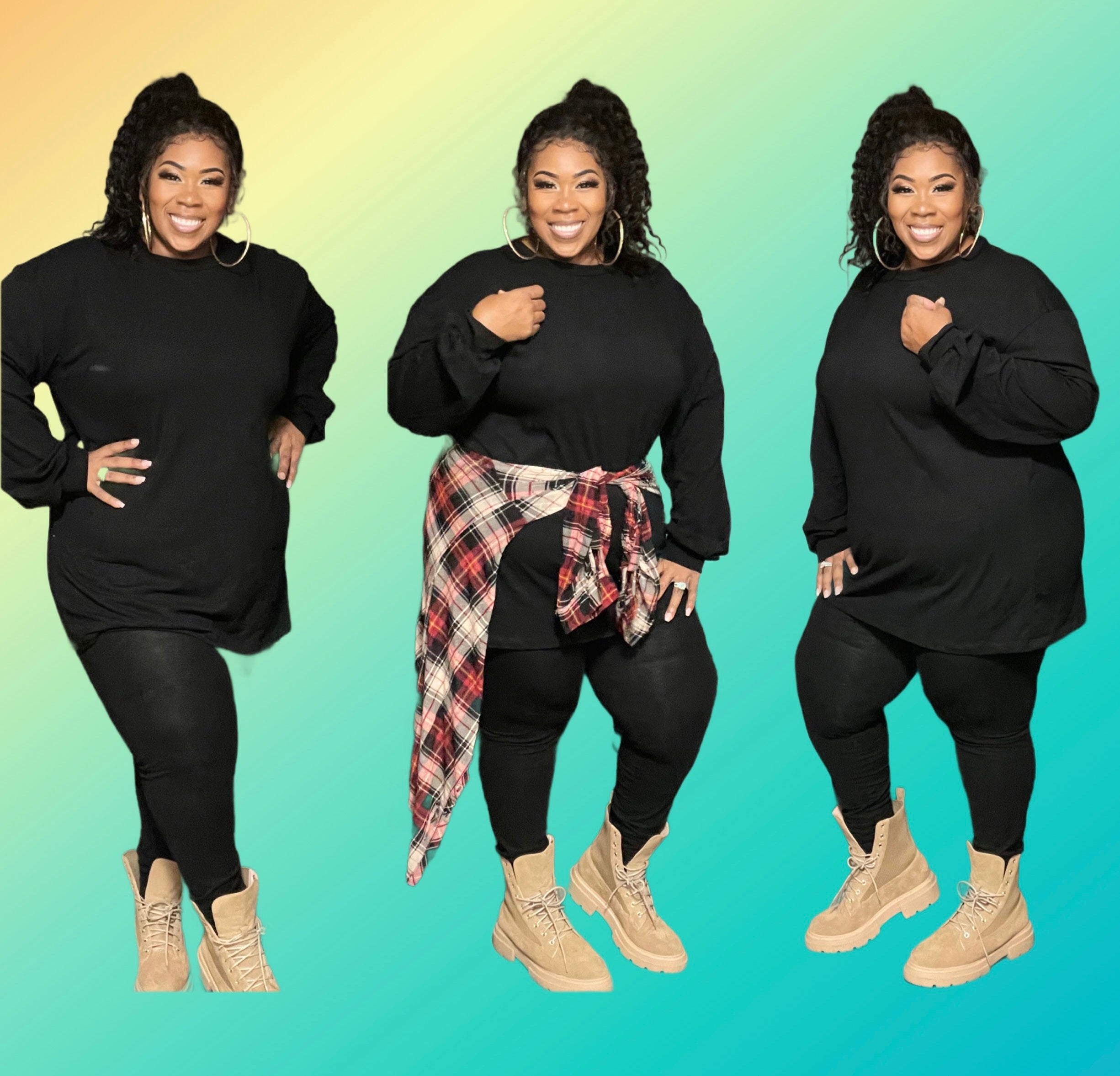 BLACK PLUS SIZE 2-PIECE CHILL SET – flyfatchick