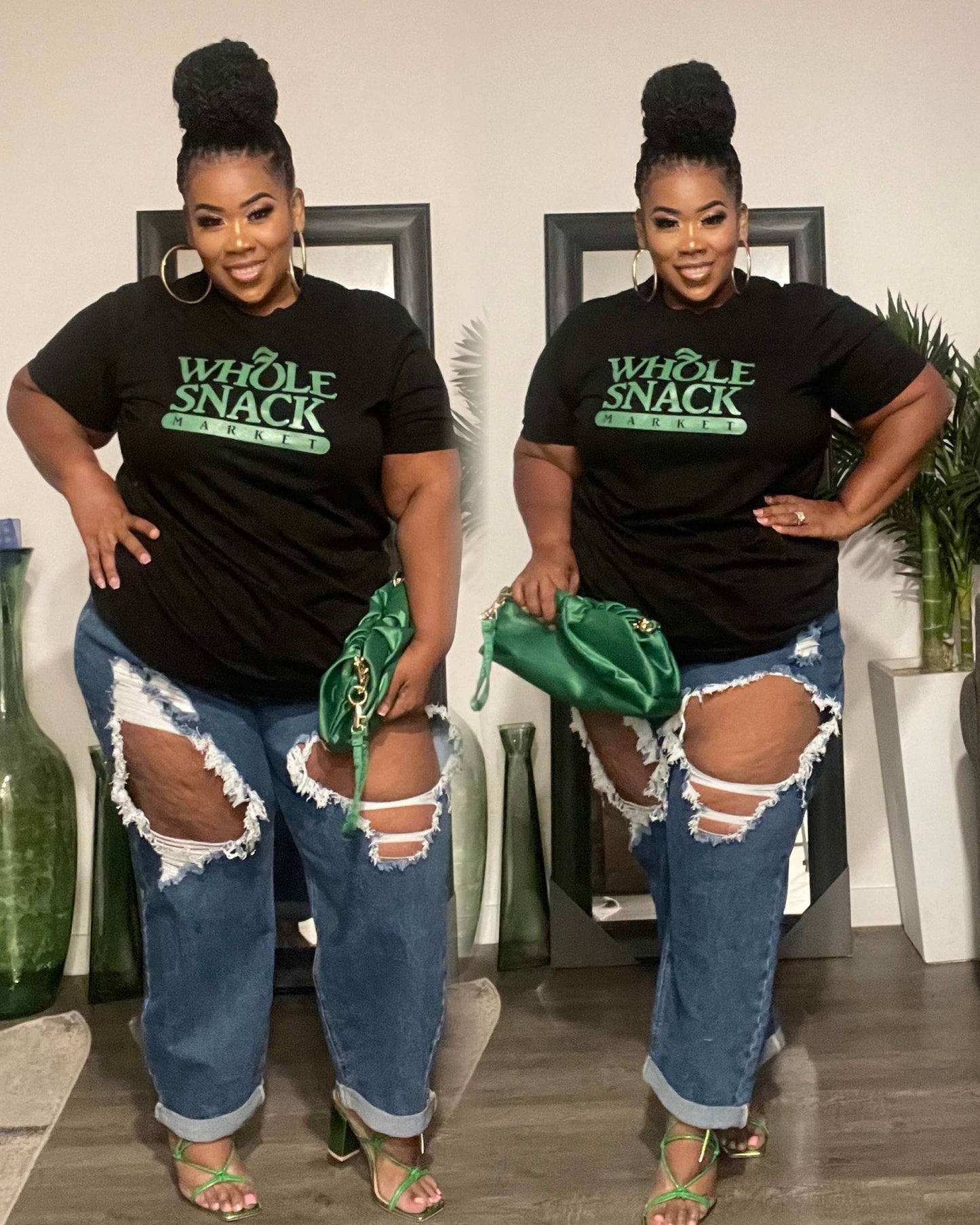 PLUS SIZE 'WHOLE SNACK" GRAPHIC TEE