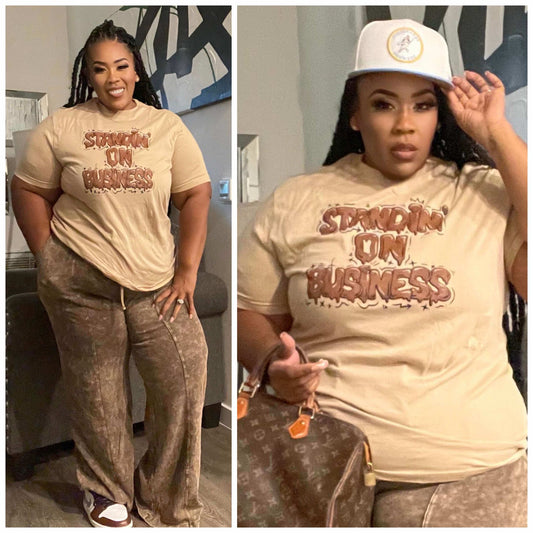 PLUS SIZE ''STANDING ON BUSINESS" GRAPHIC TEE